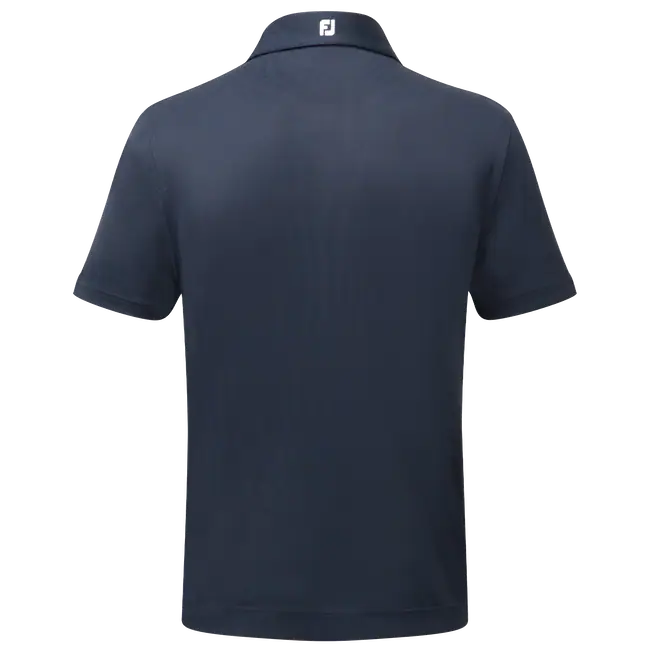 FootJoy Stretch Pique Solid Colour Athletic Fit Golf Shirt - Navy - Image 2