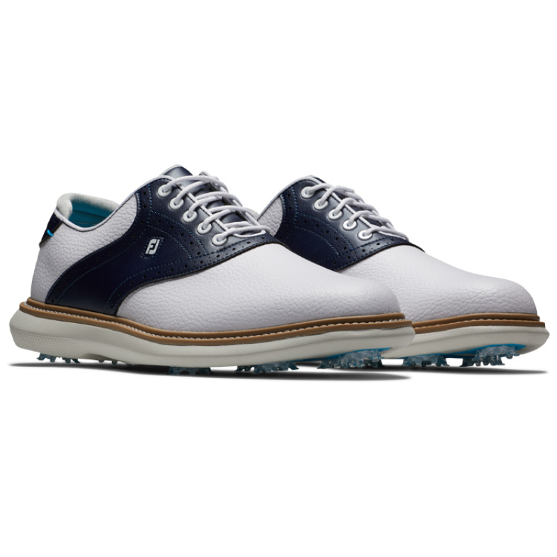 FootJoy FJ Traditions Golf Shoes - White/Navy - Image 4