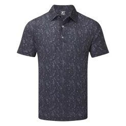 FootJoy Digital Camo FJ Print Lisle Golf Polo Shirt - Navy