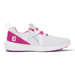 FootJoy Ladies Flex Golf Shoes - White/Fuchsia