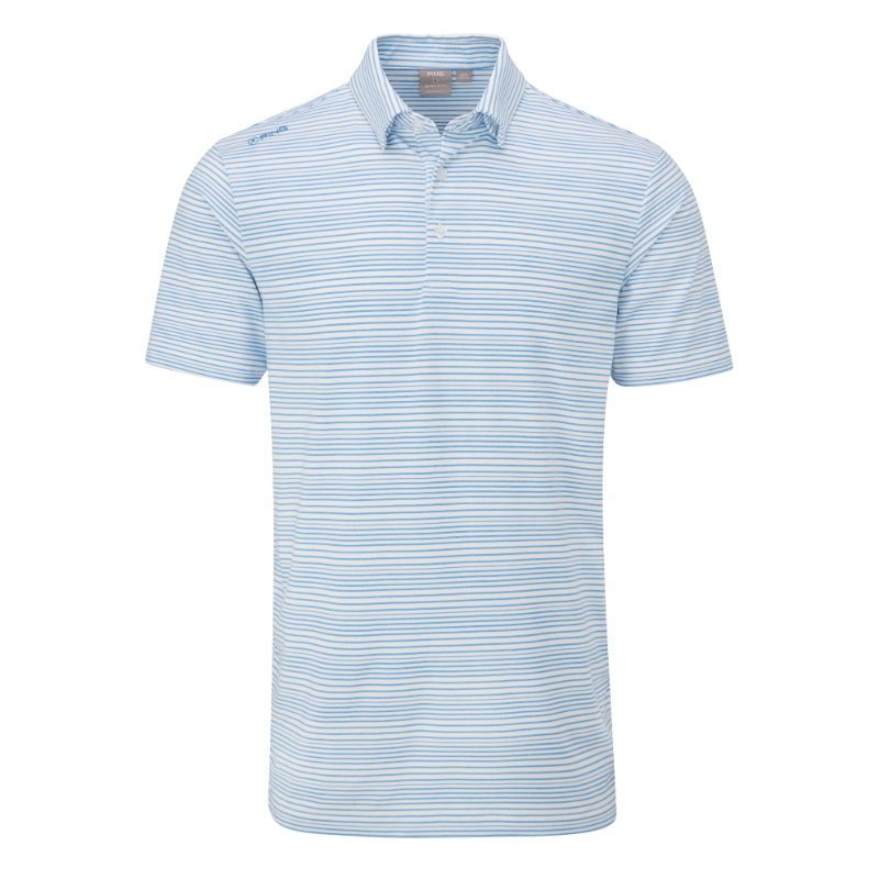 PING Men's Alexander Polo Shirt - White/Infinity Blue