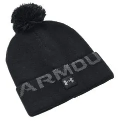 Men's Under Armour Halftime Fleece Pom Golf Beanie - Black/Pitch Gray/Pitch Gray