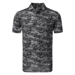 FootJoy Cloud Camo Lisle Golf Shirt - Black