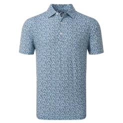 FootJoy Confetti Print Pique Golf Polo Shirt - Blue