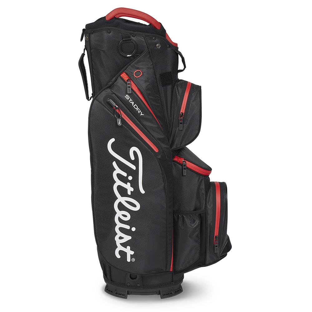 Titleist 2023 Cart 14 StaDry Golf Cart Bag - Black/Black/Red - Image 3