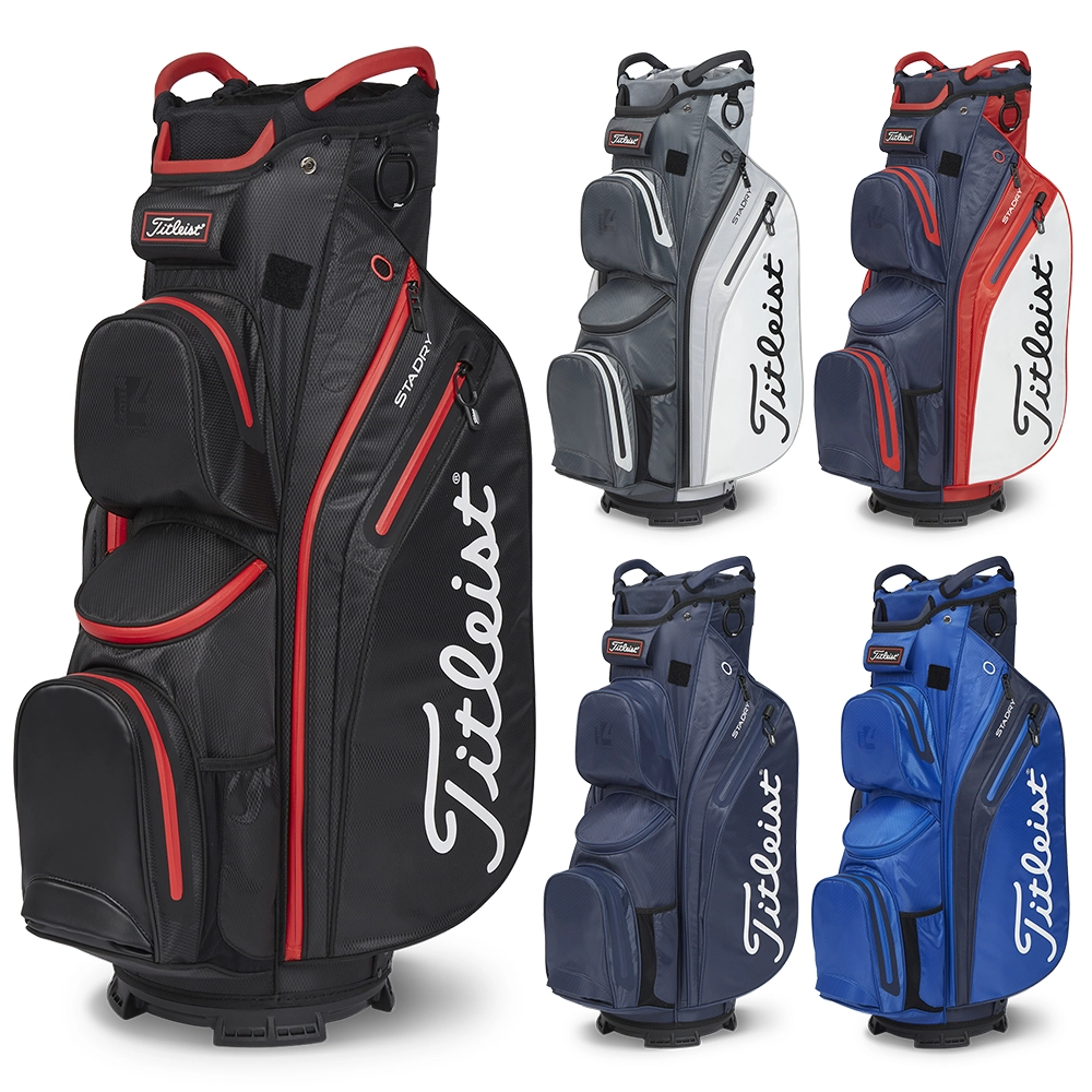 Titleist 2023 Cart 14 StaDry Golf Cart Bag - Black/Black/Red - Image 4